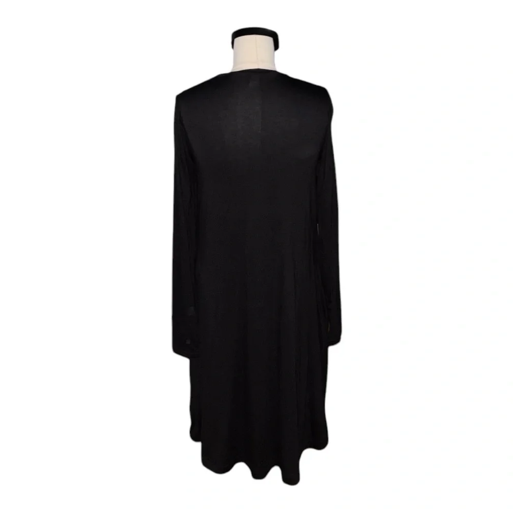 J. Crew Black Swingy Long Sleeve Dress